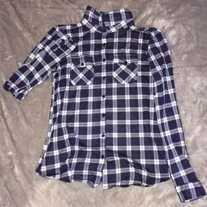 Navy Blue Button Down Flannel